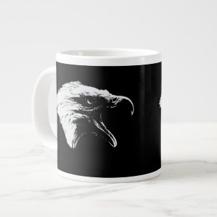 Screaming Bald Eagle in White Large Coffee Mug