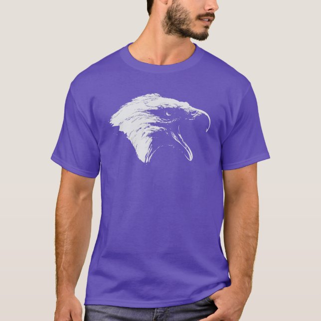 Screaming Bald Eagle in White T-Shirt (Front)