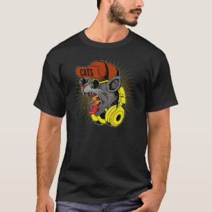 Screaming Black Cat Teenager Cat Vintage T-Shirt