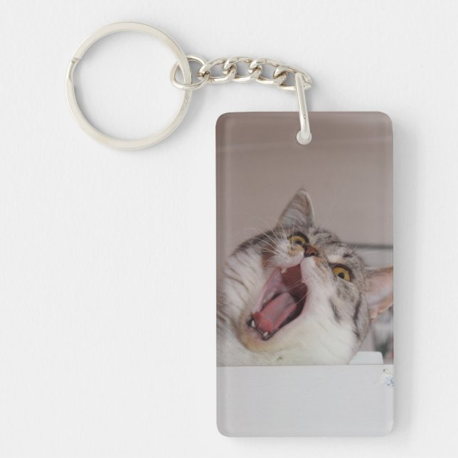 Screaming British Shorthair Key Ring (Front)