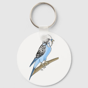 Screaming Budgie Keychain