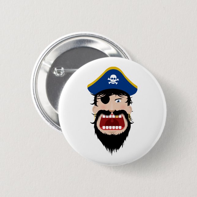 Screaming captain 6 cm round badge (Front & Back)