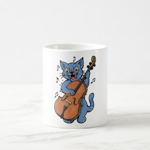 Screaming Cat Musician Playing Cello  Coffee Mug