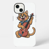 Screaming Cat Musician Playing Cello