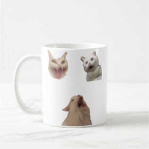 Screaming Cat Set Funny Meme for Cat Lovers Mug