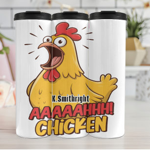 Screaming Chicken Funny Graphic Art Thermal Tumbler