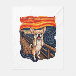 Screaming Chihuahua Dog Scream Bridge_1 Fleece Blanket