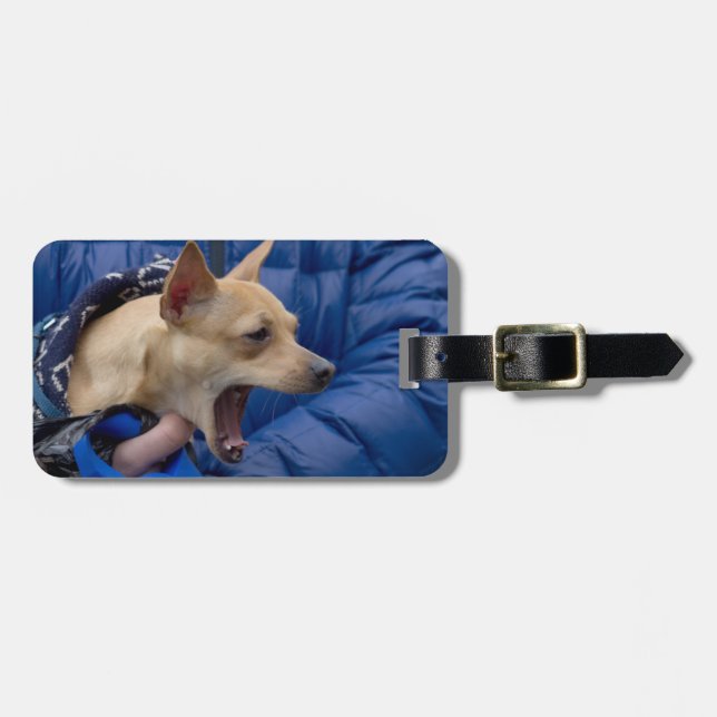 Screaming Chihuahua Luggage Tag (Front Horizontal)