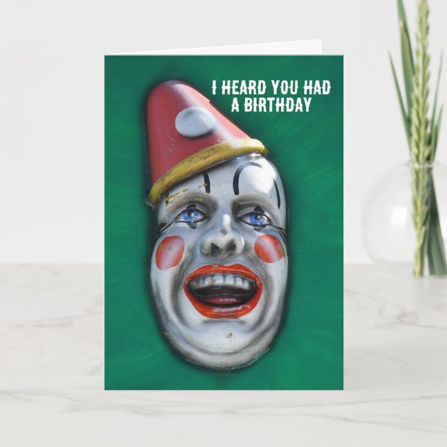 Screaming Clown Belated Birthday Card (Front)