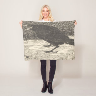 Screaming Crow (by Jan Mankes) Fleece Blanket