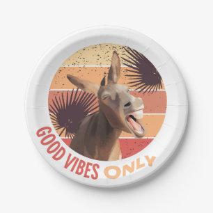 Screaming Donkey - Good Vibes Only Paper Plate
