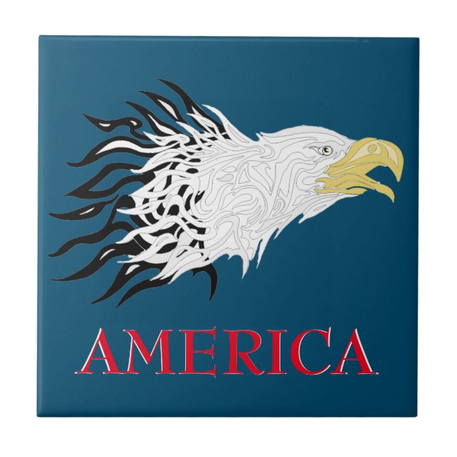 Screaming Eagle America  Ceramic Tile (Front)
