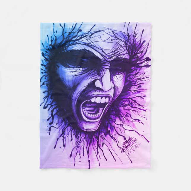Screaming Face Fleece Blanket (Front)