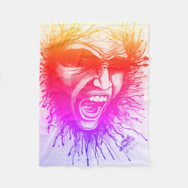 Screaming Face Fleece Blanket (Front)