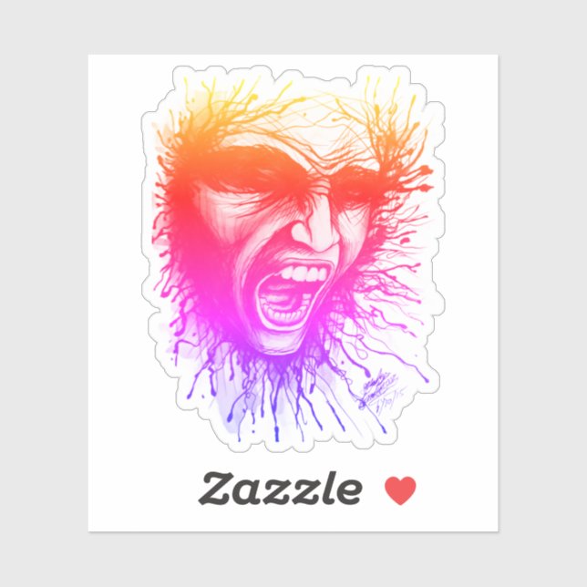 Screaming Face Sticker (Sheet)