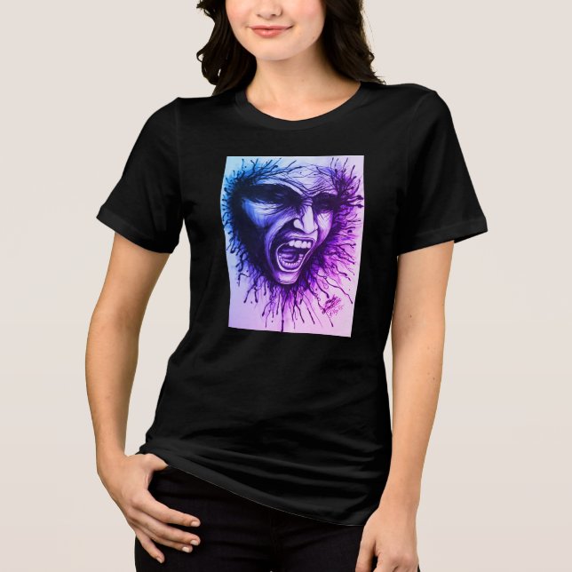 Screaming Face T-Shirt Tri-Blend Shirt (Front)