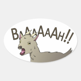 Screaming Goat Doodle Noodle Designs Oval Sticker