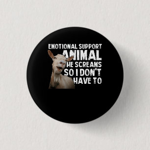 Screaming Goat Emotional Support Animal Goat Owner 3 Cm Round Badge