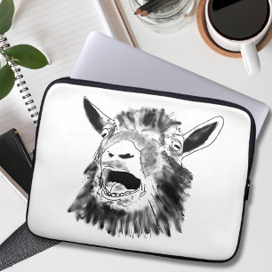 Screaming Goat Funny Weird Drawing Farm Animal Art Laptop Sleeve