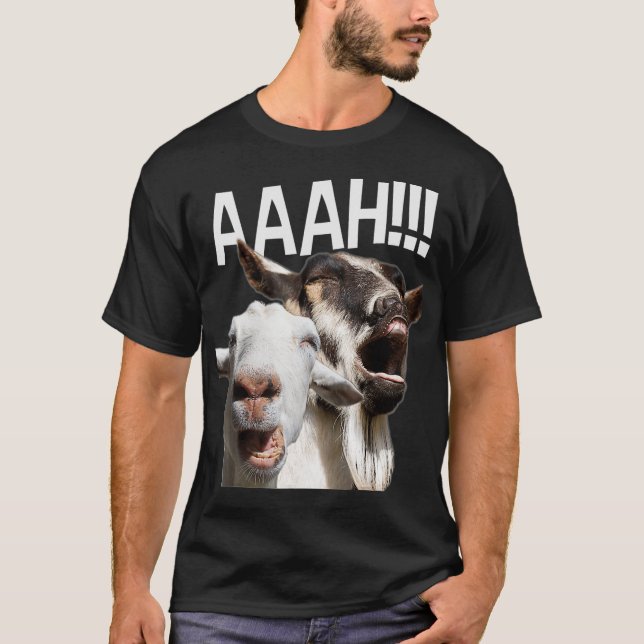 Screaming Goats AAAH Funny Crazy Goat Lover T-Shirt (Front)