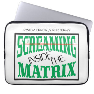 Screaming Inside Glitch Art Cyberpunk Typography Laptop Sleeve