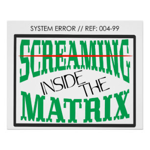 Screaming Inside Glitch Art Cyberpunk Typography Poster