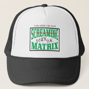 Screaming Inside Glitch Art Cyberpunk Typography Trucker Hat