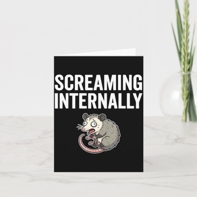 Screaming Internally Funny Ossum Anxiety Meme  Card (Front)