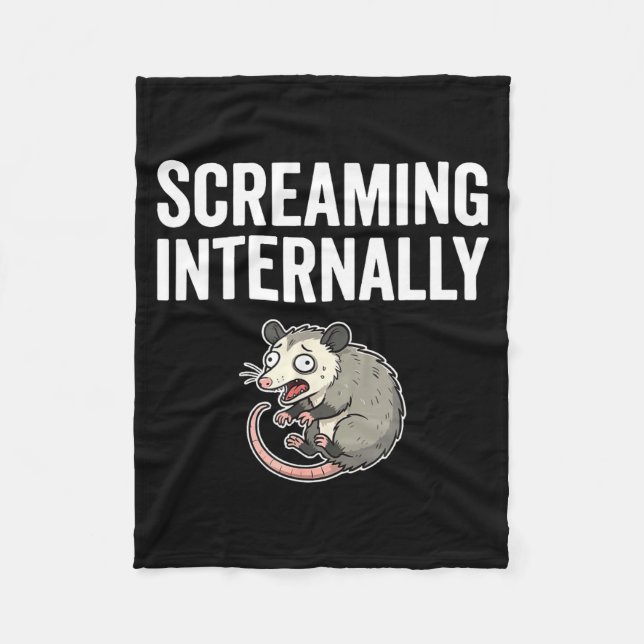 Screaming Internally Funny Ossum Anxiety Meme  Fleece Blanket (Front)
