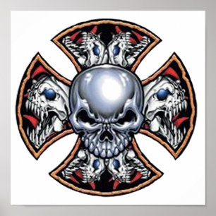 Screaming Iron Skull Poster