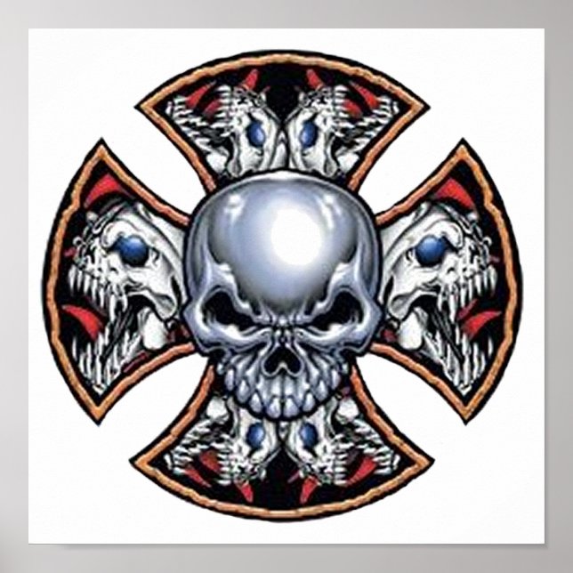 Screaming Iron Skull Poster (Front)