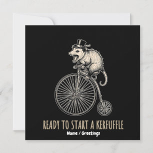 Screaming Opossum Kerfuffle Vintage Bicycle Invitation