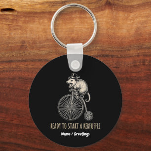 Screaming Opossum Kerfuffle Vintage Bicycle Key Ring