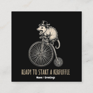 Screaming Opossum Kerfuffle Vintage Bicycle Square Business Card