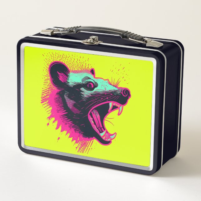 Screaming Opossum Metal Lunch Box (Front)