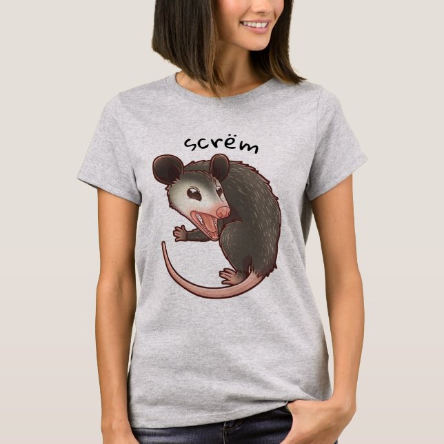 Screaming Opossum or Scrëm Possum T-shirt (Front)