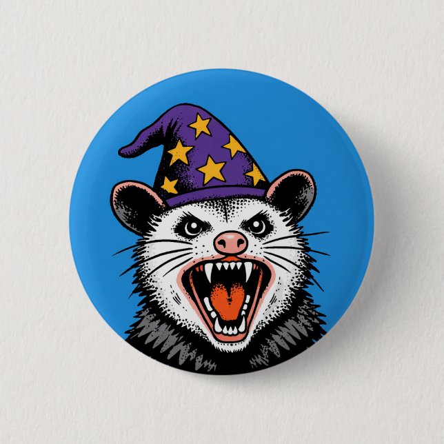 Screaming Possum 6 Cm Round Badge (Front)