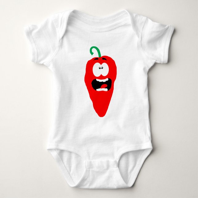 Screaming Red Hot Chilli Pepper Baby Bodysuit (Front)