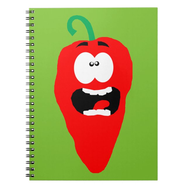 Screaming Red Hot Chilli Pepper Notebook (Front)