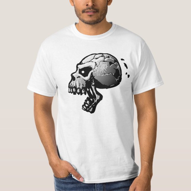 Screaming Skull B&W T-Shirt (Front)