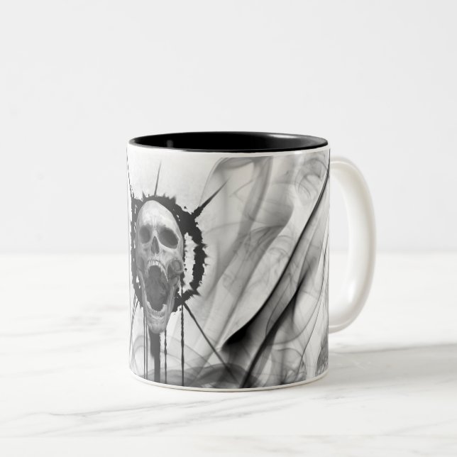 Screaming Skull Eternal Death Scream (White) Mug (Front Right)