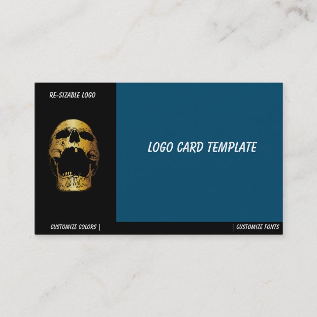 Screaming Skull - Gold Skull Logo Business Card (Front)