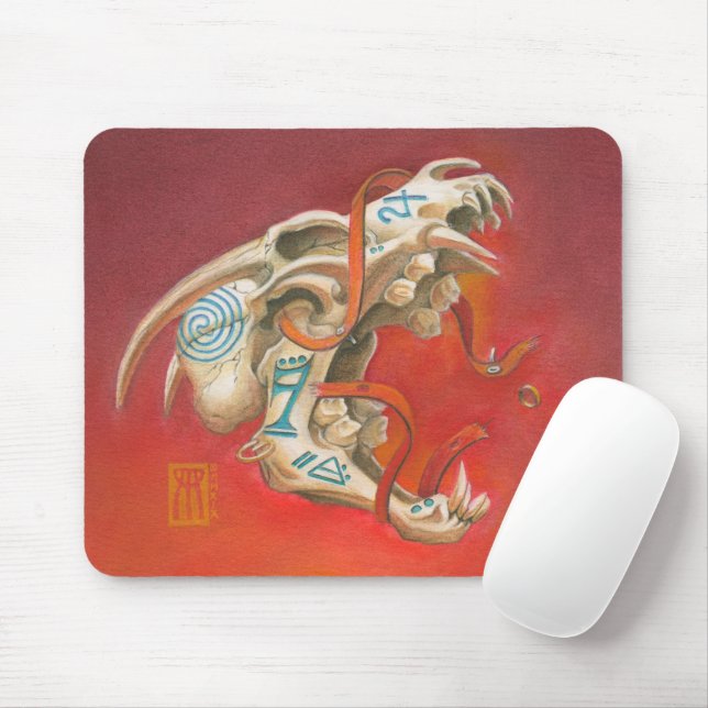 Screaming Skull Mouse Pad (With Mouse)