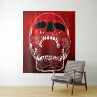 Screaming Skull on Red - Skulls