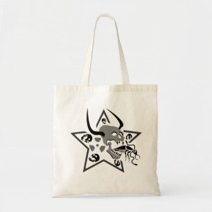 Screaming Skull Pentagram Tote Bag