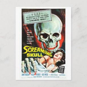 SCREAMING SKULL POSTCARD