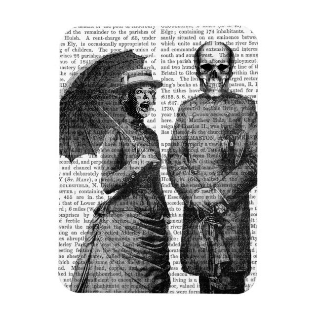 Screaming Woman and Skull Magnet (Vertical)