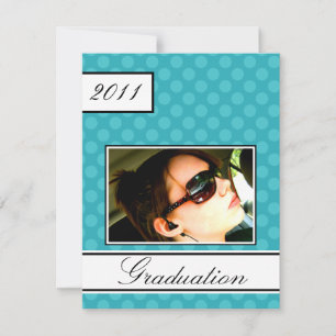 Screen Dot Teal Open House Party Graduation Invitation