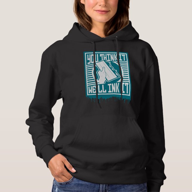 Screen Printing Squeegee Printing Obey Ink Design  Hoodie (Front)