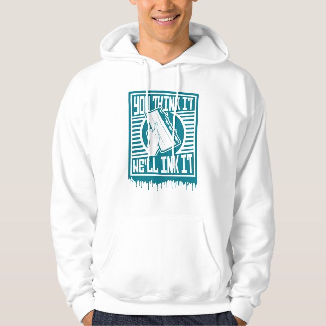 Screen Printing Squeegee Printing Obey Ink Design  Hoodie (Front)